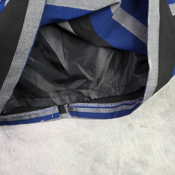 Womens Calvin Klein Blue & Black Striped Sleeveless Sheath Dress Polyester 8 - Picture 4 of 9